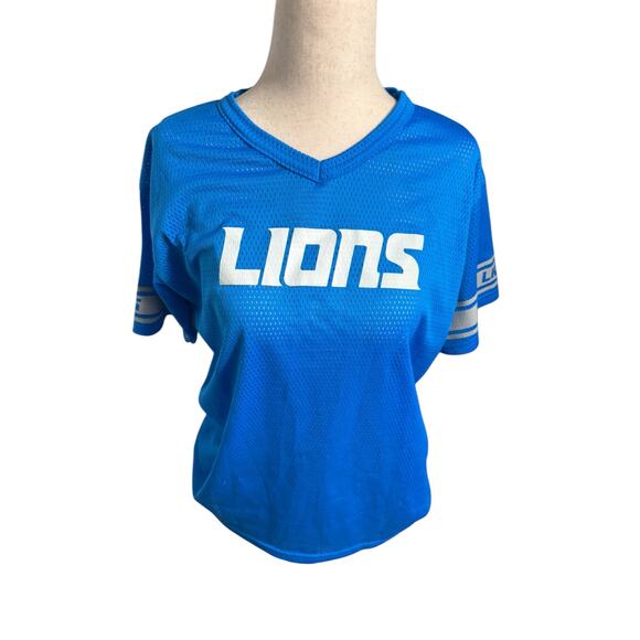 Detroit Lions blue Franklin Mesh Jersey Womens Small see measurements boxy fit - Picture 7 of 7